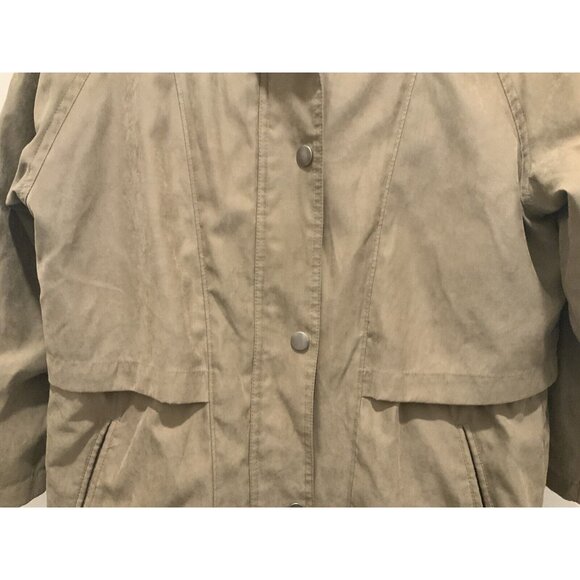 London Fog Anorak Coat Small Women's Beige Zip And Snap Adjustable Waist - Picture 3 of 9